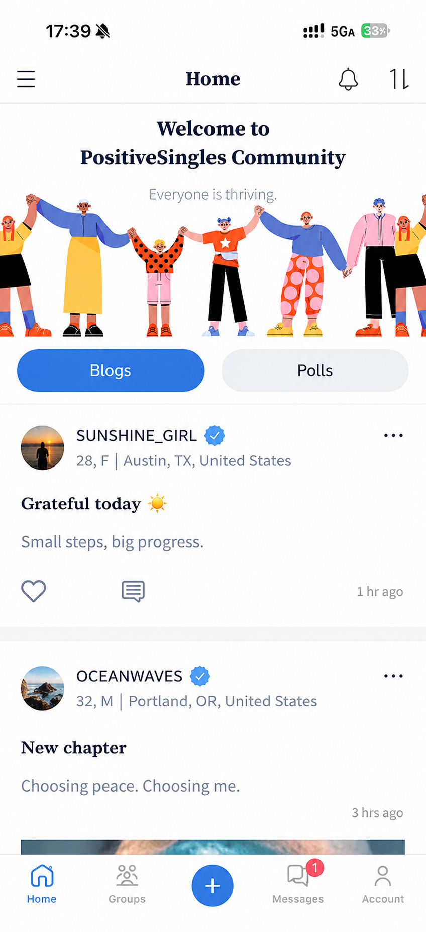 Community feed screen